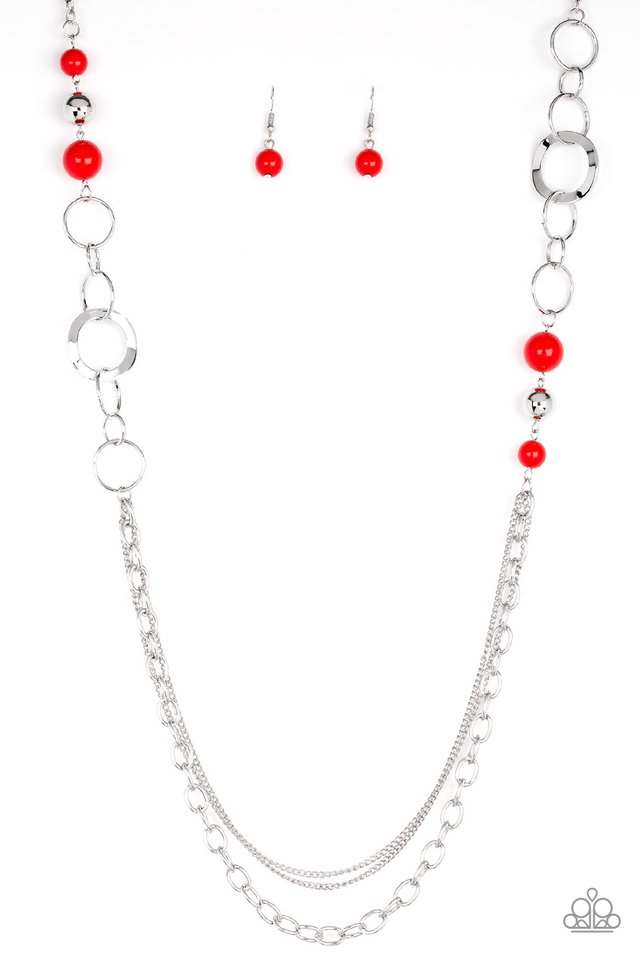 Paparazzi ♥ Modern Motley - Red ♥ Necklace – LisaAbercrombie