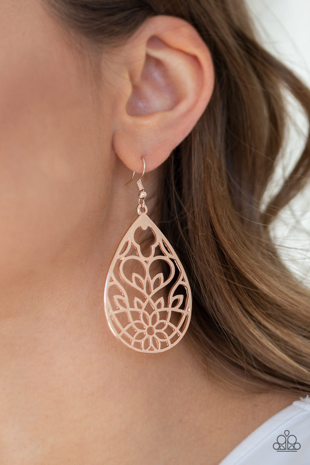 Paparazzi ♥ Lovely Lotus - Rose Gold ♥ Earrings