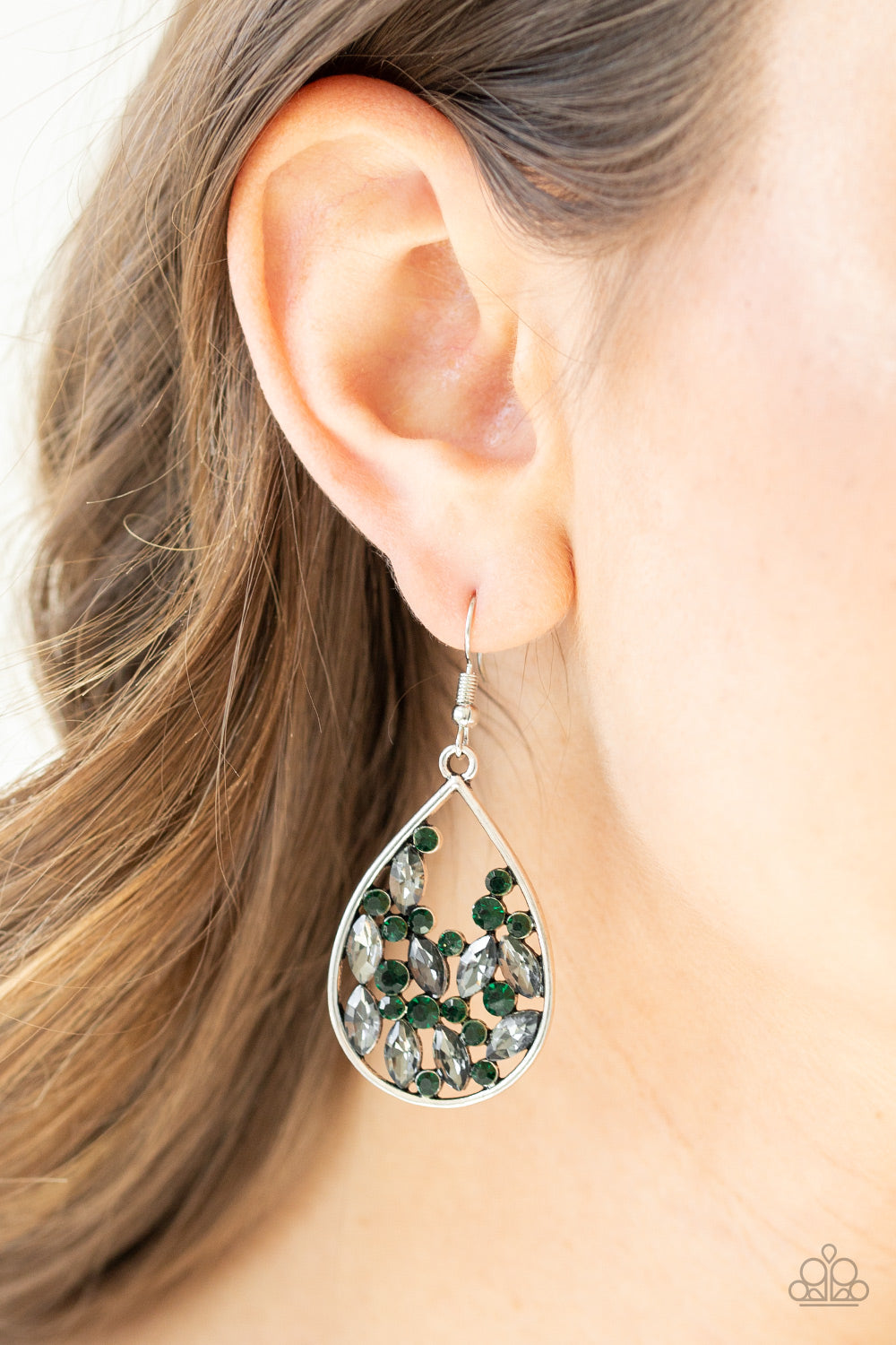 Paparazzi ♥ Cash or Crystal? - Green ♥ Earrings