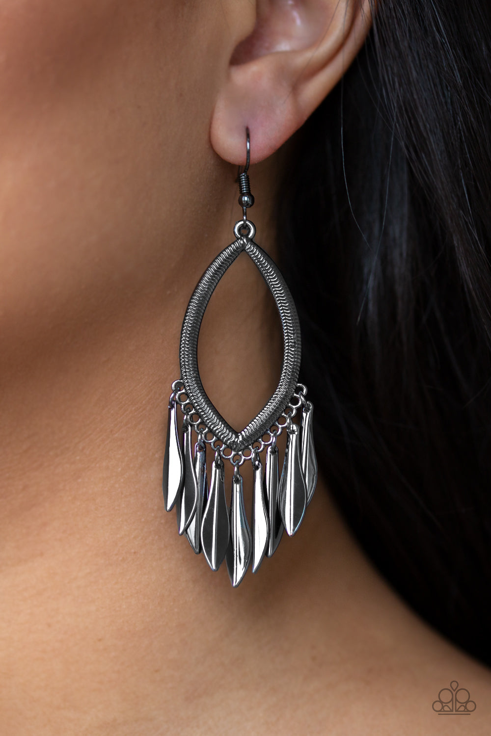 Paparazzi ♥ My FLAIR Lady - Black ♥ Earrings