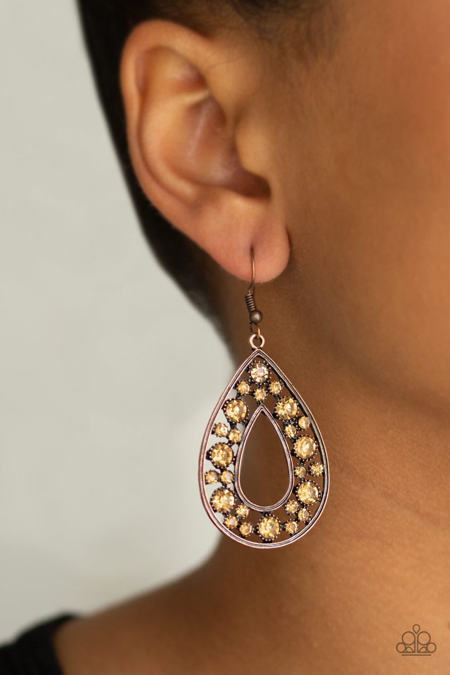 Paparazzi ♥ Midnight Magic - Copper ♥ Earrings