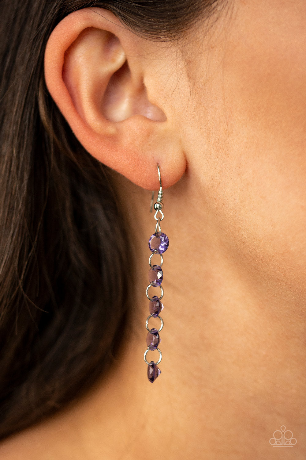 Paparazzi ♥ Trickle-Down Effect - Purple ♥ Earrings