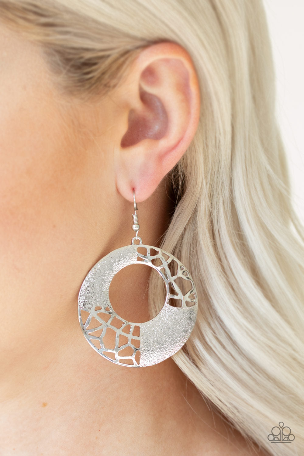 Paparazzi ♥ Shattered Shimmer - Silver ♥ Earrings