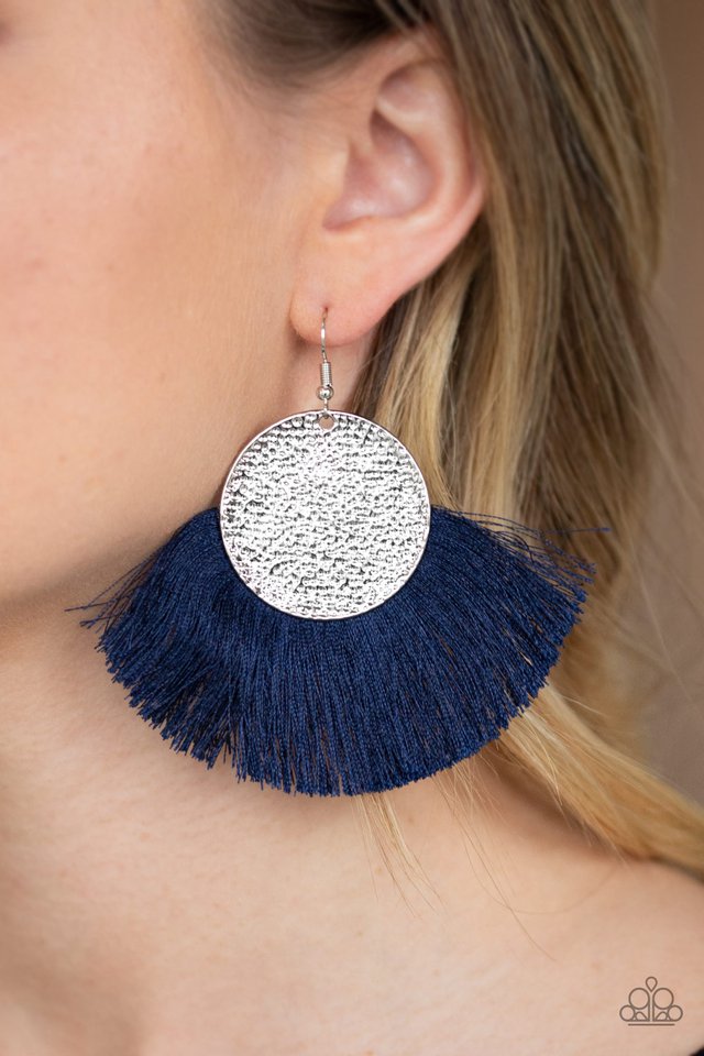 Paparazzi ♥ Foxtrot Fringe - Blue ♥ Earrings