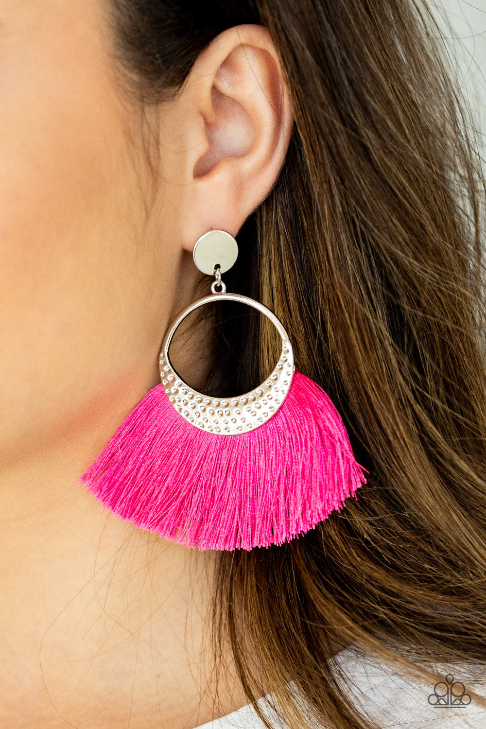 Paparazzi ♥ Spartan Spirit - Pink ♥ Post Earrings