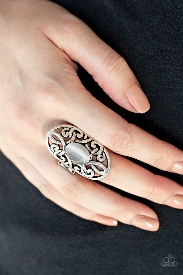 Paparazzi ♥ GLEAM Big - Silver ♥ Ring