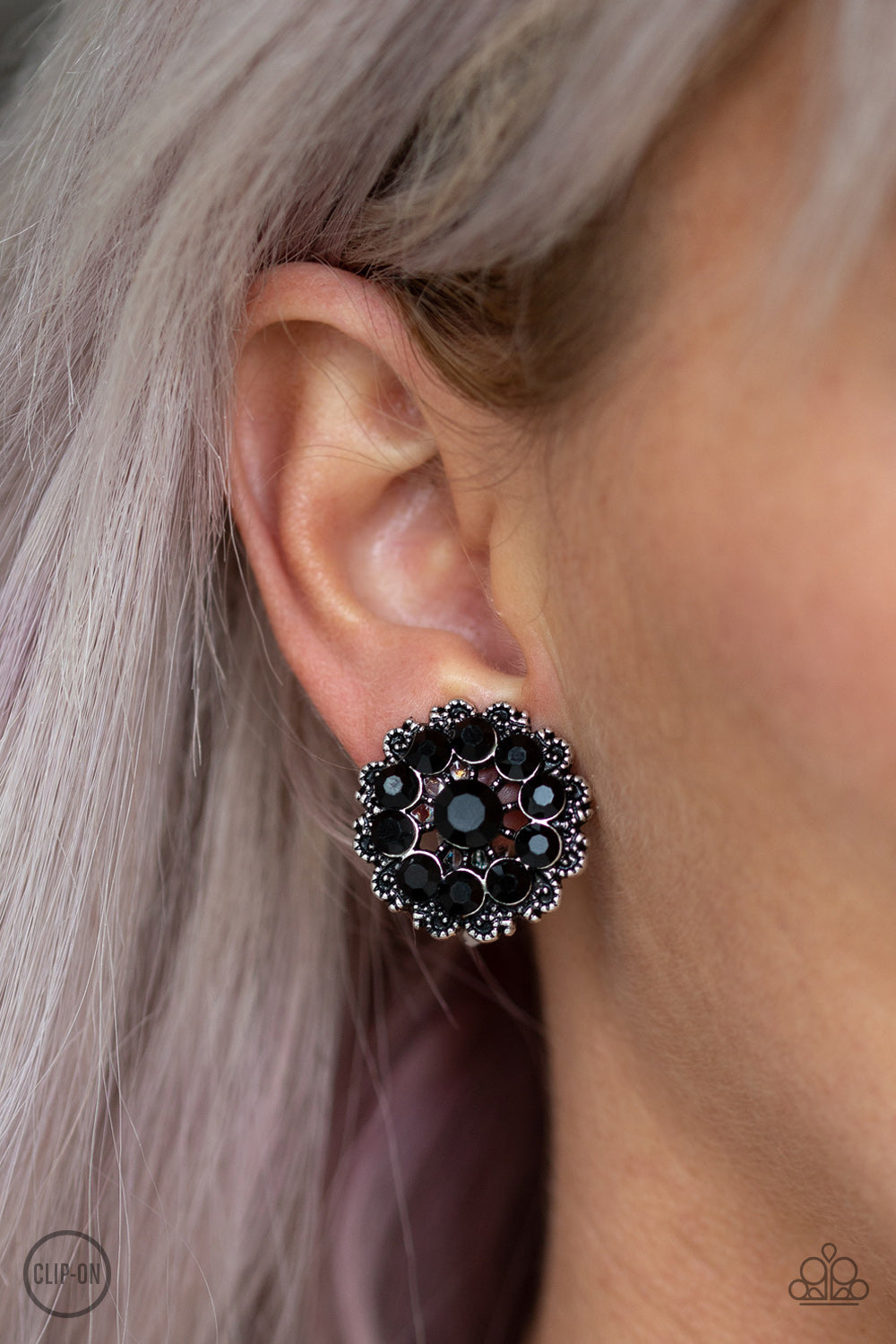 Paparazzi ♥ Business Bedazzle - Black ♥ Clip-On