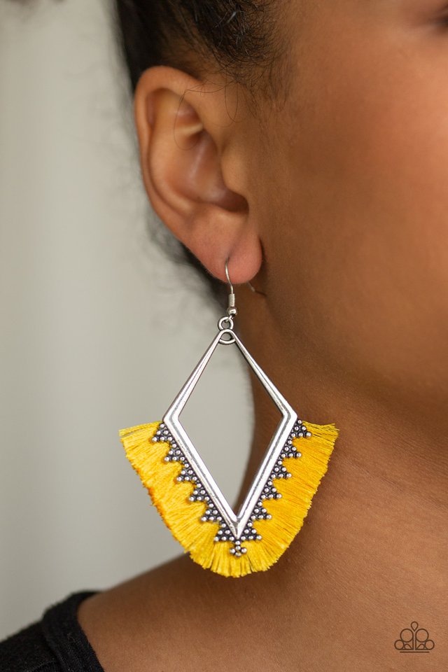 Paparazzi ♥ When In Peru - Yellow ♥ Earrings