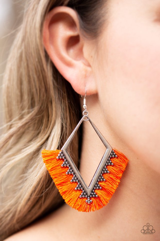 Paparazzi ♥ When In Peru - Orange ♥ Earrings