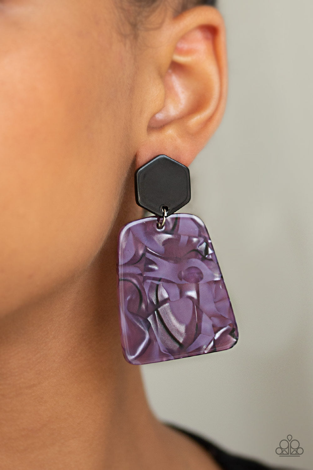 Paparazzi ♥ Majestic Mariner - Purple ♥ Post Earrings