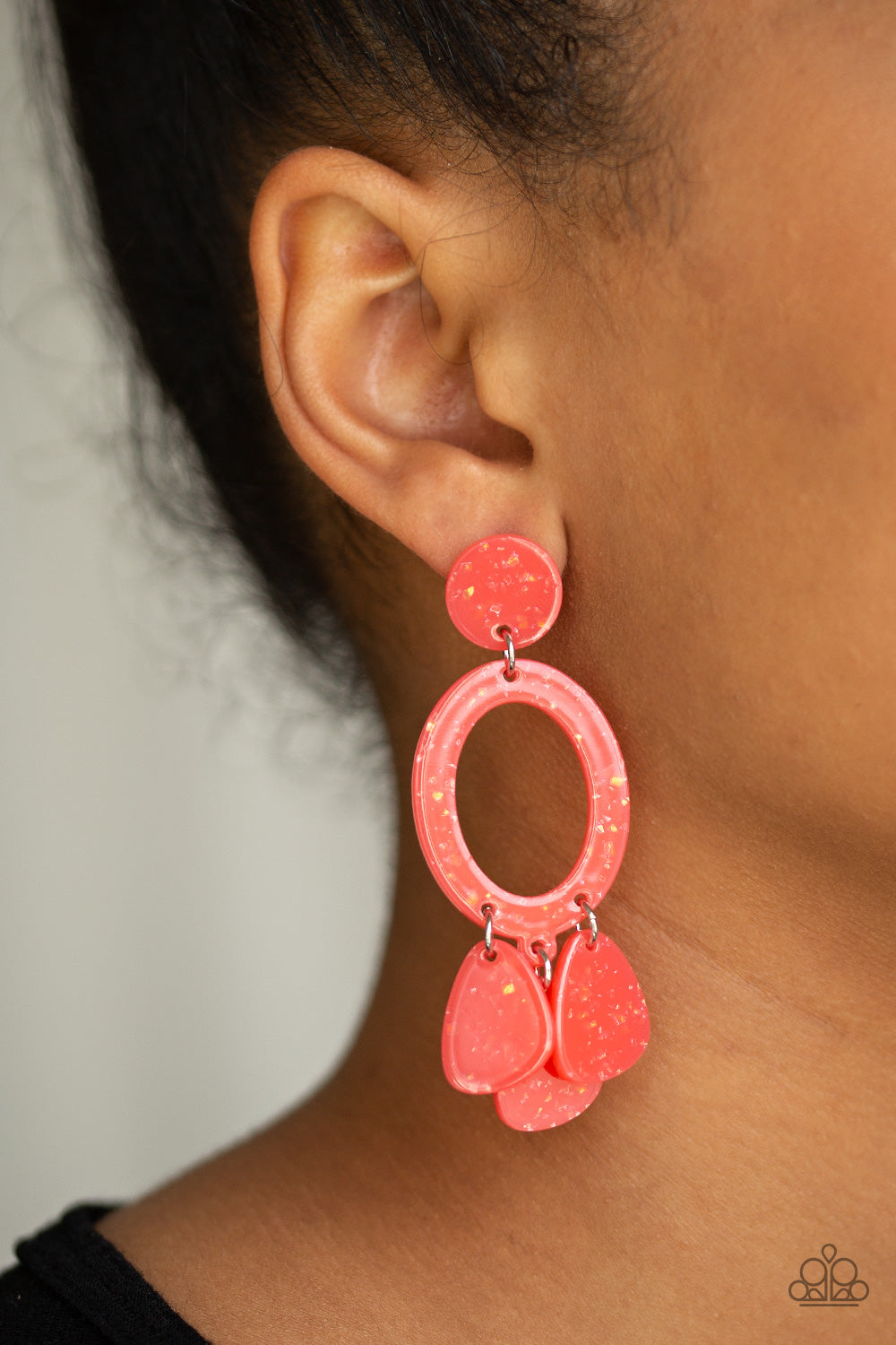 Paparazzi ♥ Sparkling Shores - Orange ♥ Post Earrings