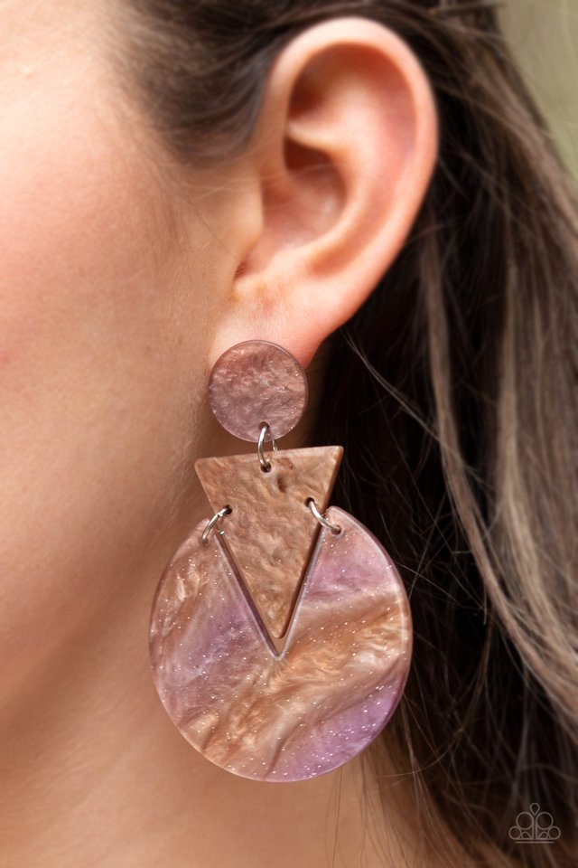 Paparazzi ♥ Head Under WATERCOLORS - Brown ♥ Post Earrings