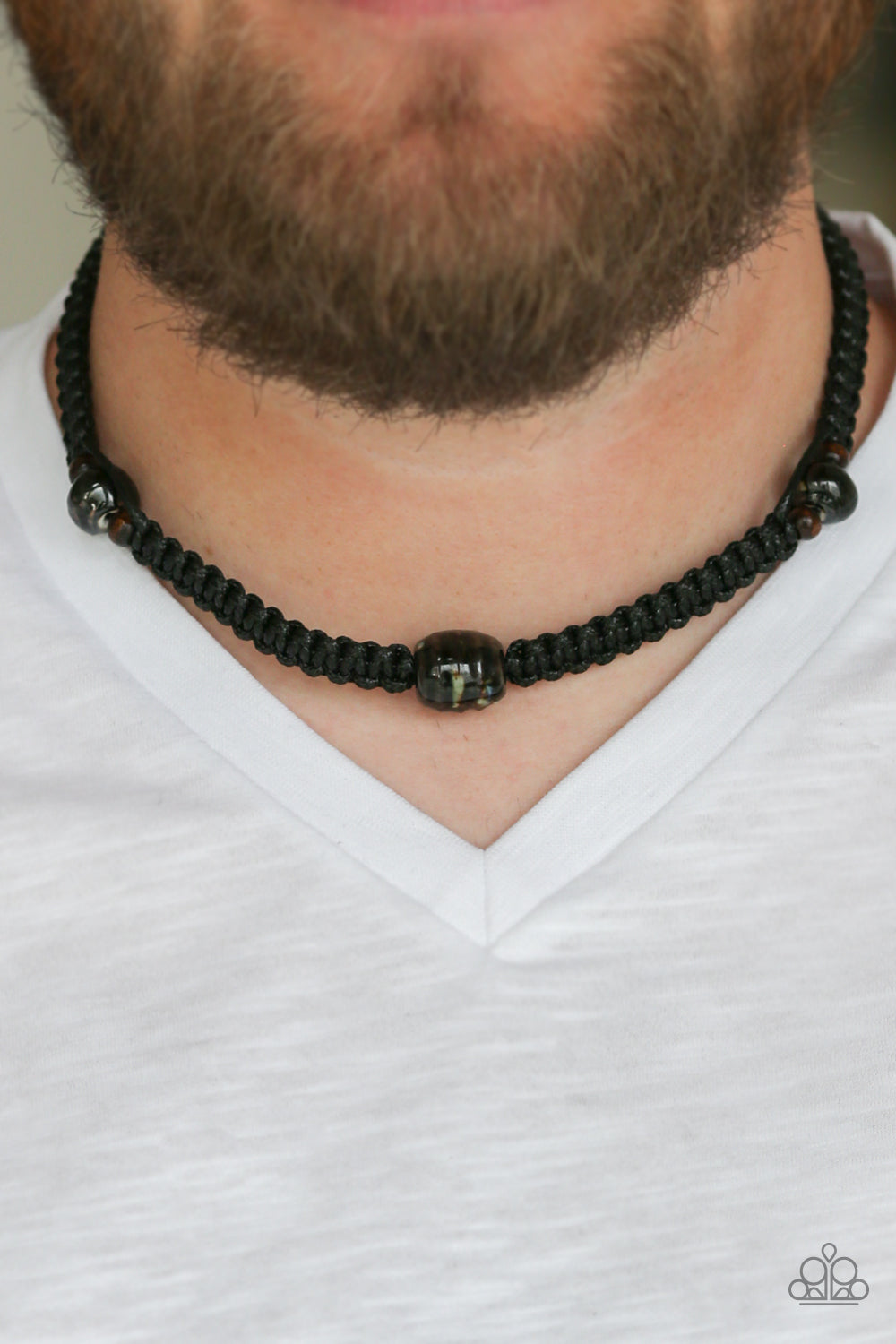 Paparazzi ♥ Rate Of Climb - Black ♥ Mens Necklace