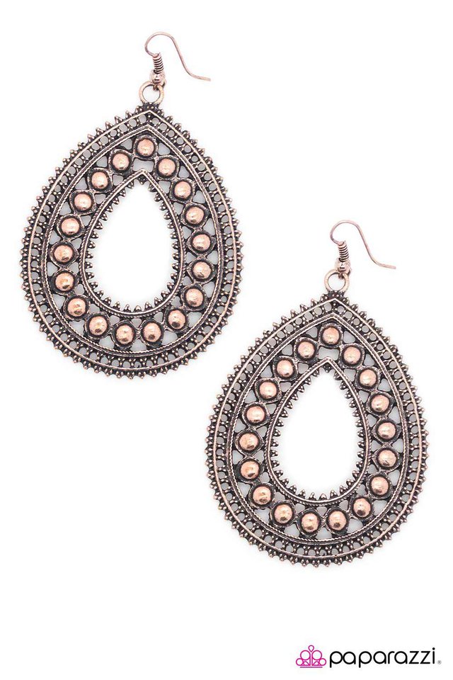 Paparazzi ♥ If Its Not Baroque... - Copper ♥ Earrings