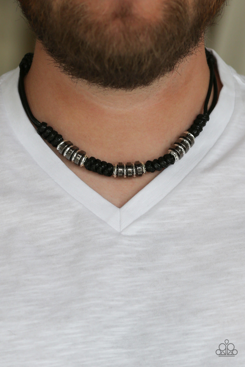 Paparazzi ♥ Lets Take A Ride - Black ♥ Mens Necklace