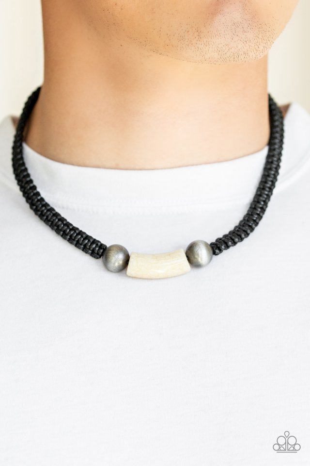 Paparazzi ♥ Gone Adventuring - Black ♥ Mens Necklace