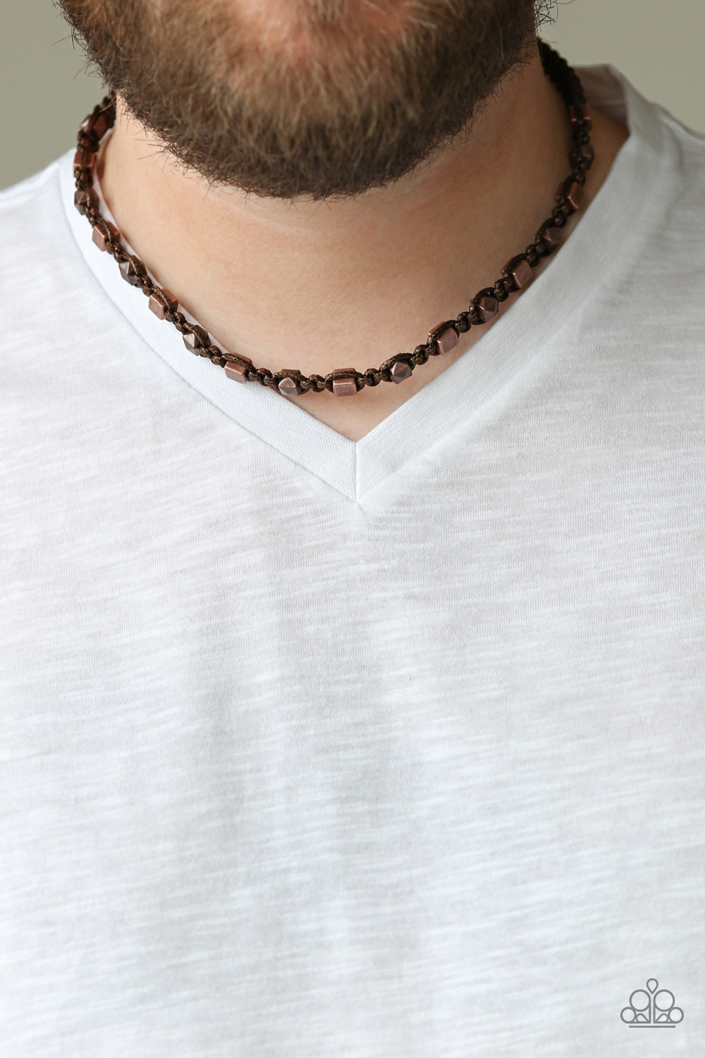 Paparazzi ♥ Grunge Rush - Brown ♥ Mens Necklace