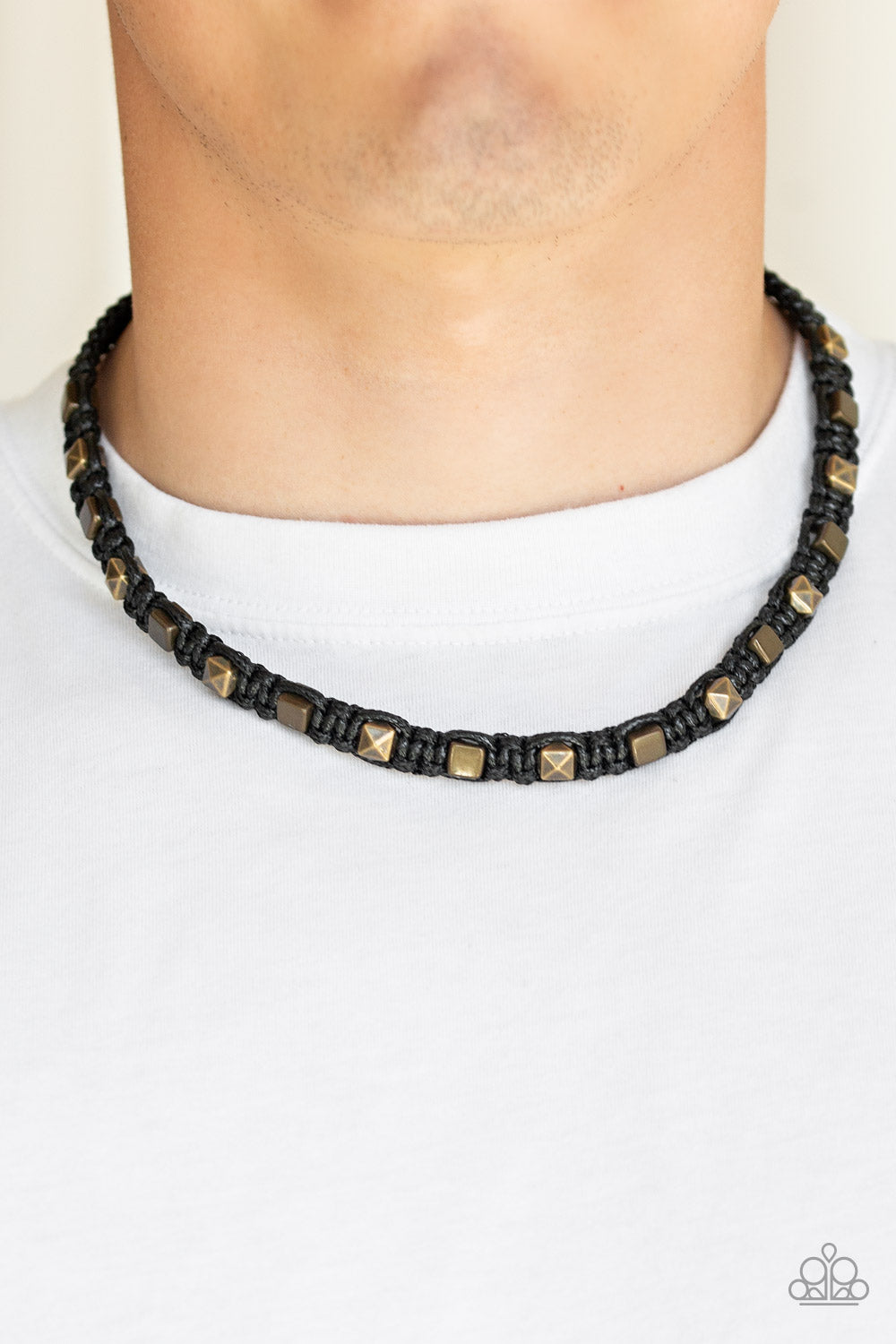 Paparazzi ♥ Grunge Rush - Black ♥ Mens Necklace