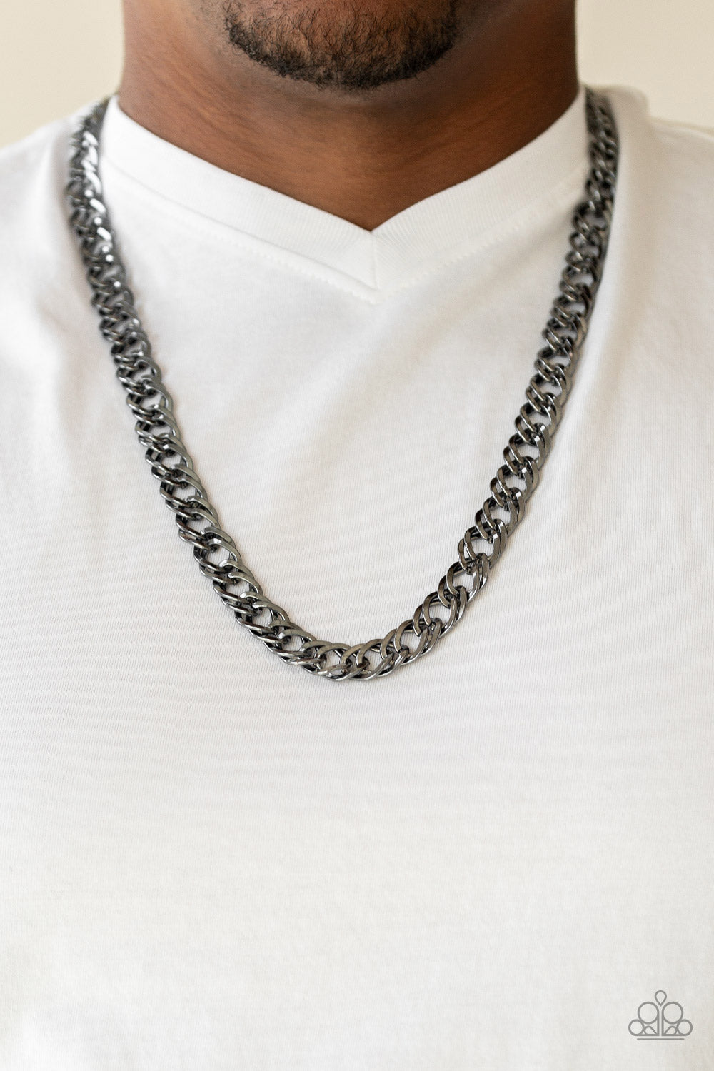Paparazzi ♥ Undefeated - Black ♥ Mens Necklace