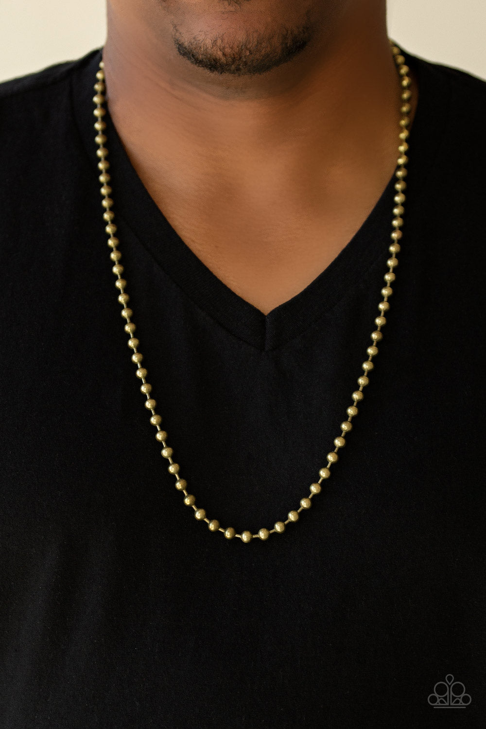 Paparazzi ♥ Mardi Gras Madness - Brass ♥ Mens Necklace