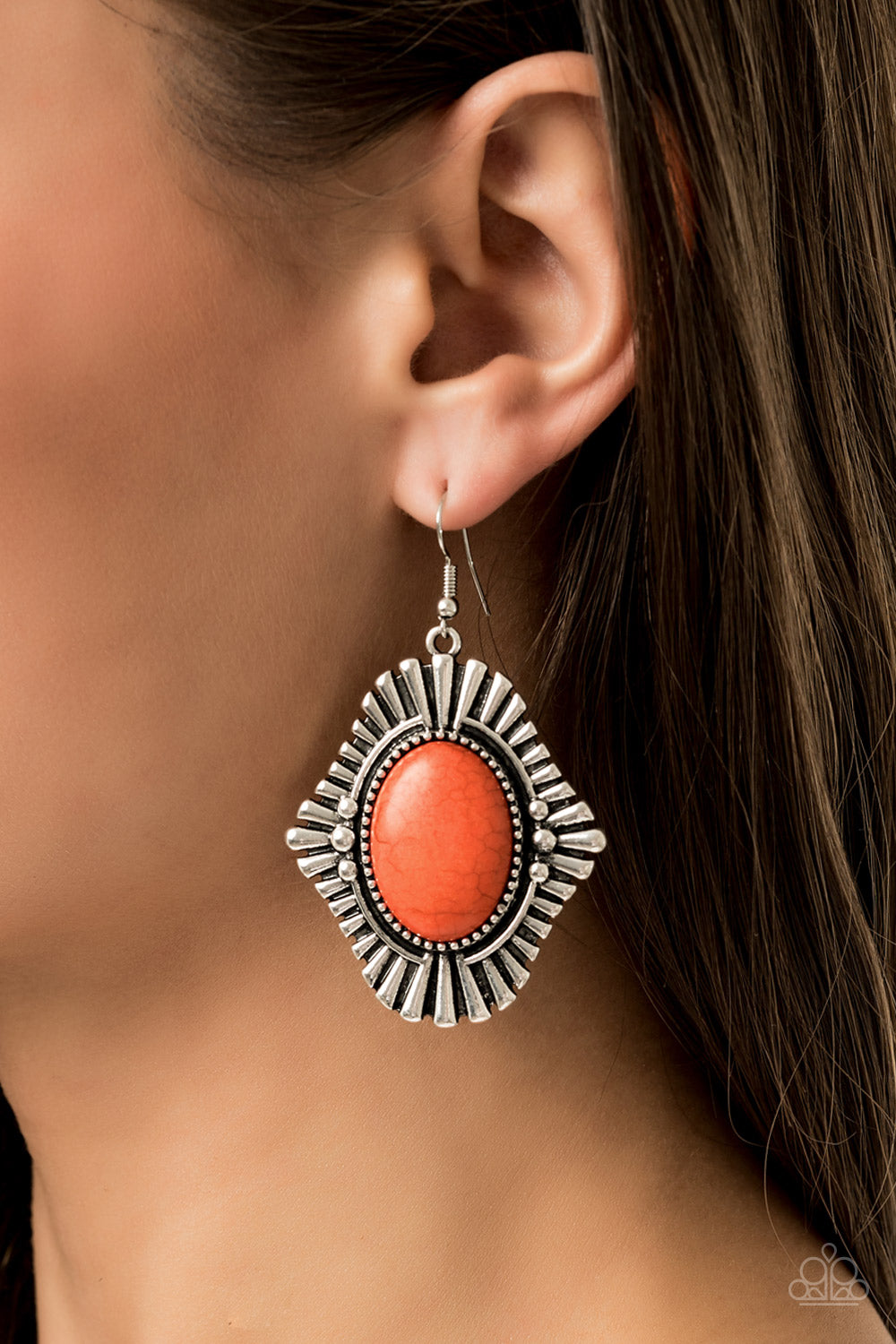 Paparazzi ♥ Easy As PIONEER - Orange ♥ Earrings