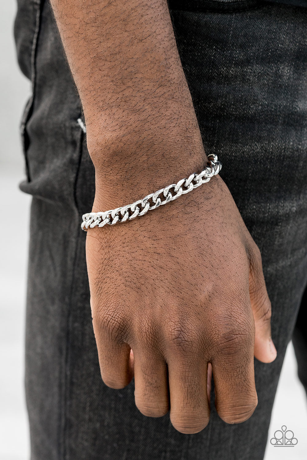 Paparazzi ♥ Take It To The Bank - Silver ♥ Mens Bracelet