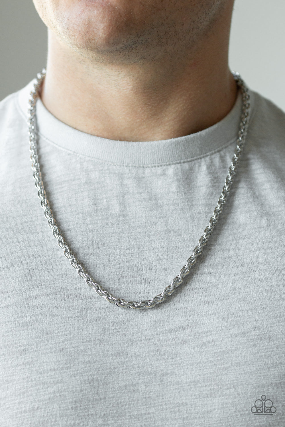 Paparazzi ♥ Instant Replay - Silver ♥ Mens Necklace