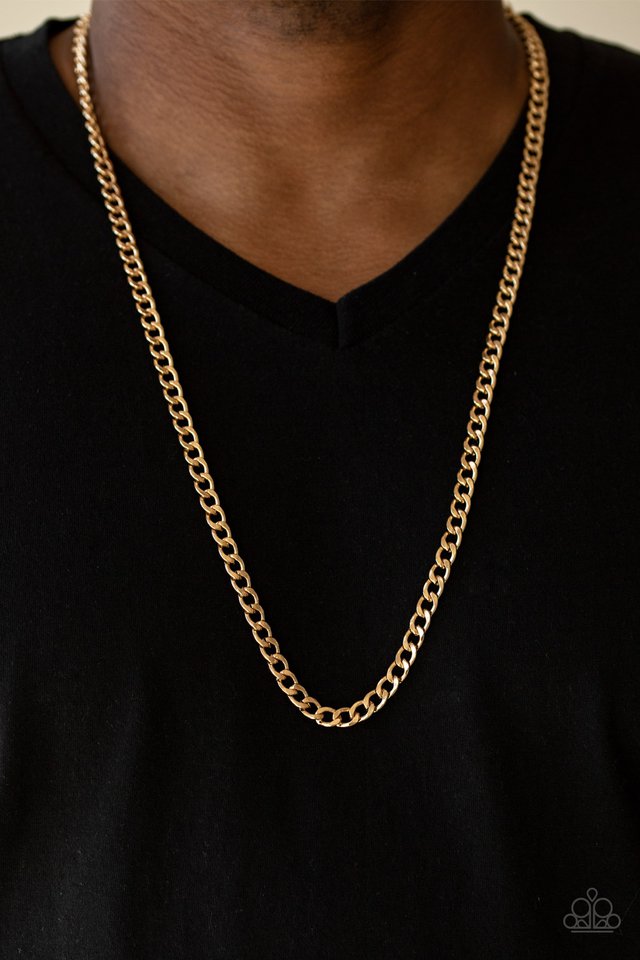 Paparazzi ♥ Delta - Gold ♥ Mens Necklace