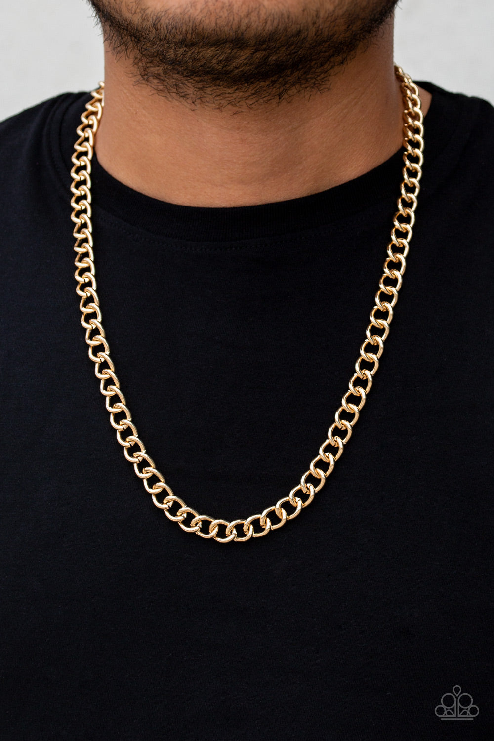 Paparazzi ♥ Full Court - Gold ♥ Mens Necklace