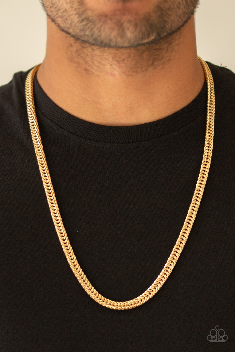 Paparazzi ♥ Knockout King - Gold ♥ Mens Necklace