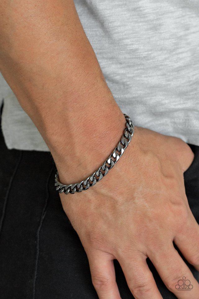 Paparazzi ♥ Take It To The Bank - Black ♥ Mens Bracelet