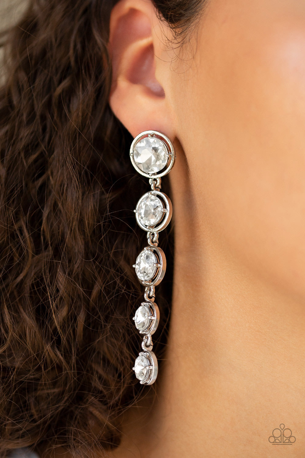 Paparazzi ♥ Drippin In Starlight - White ♥ Post Earrings