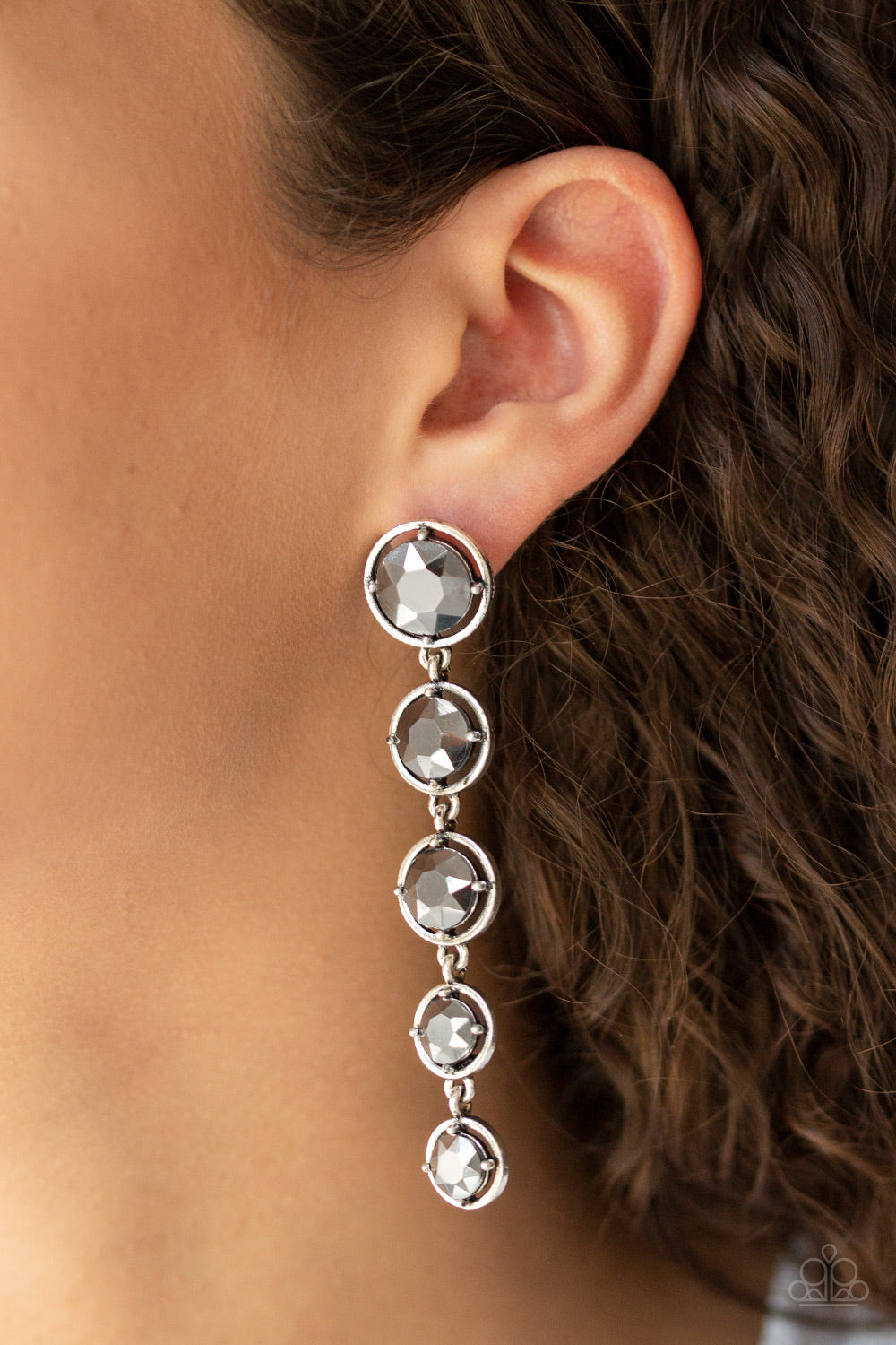 Paparazzi ♥ Drippin In Starlight - Silver ♥ Post Earrings