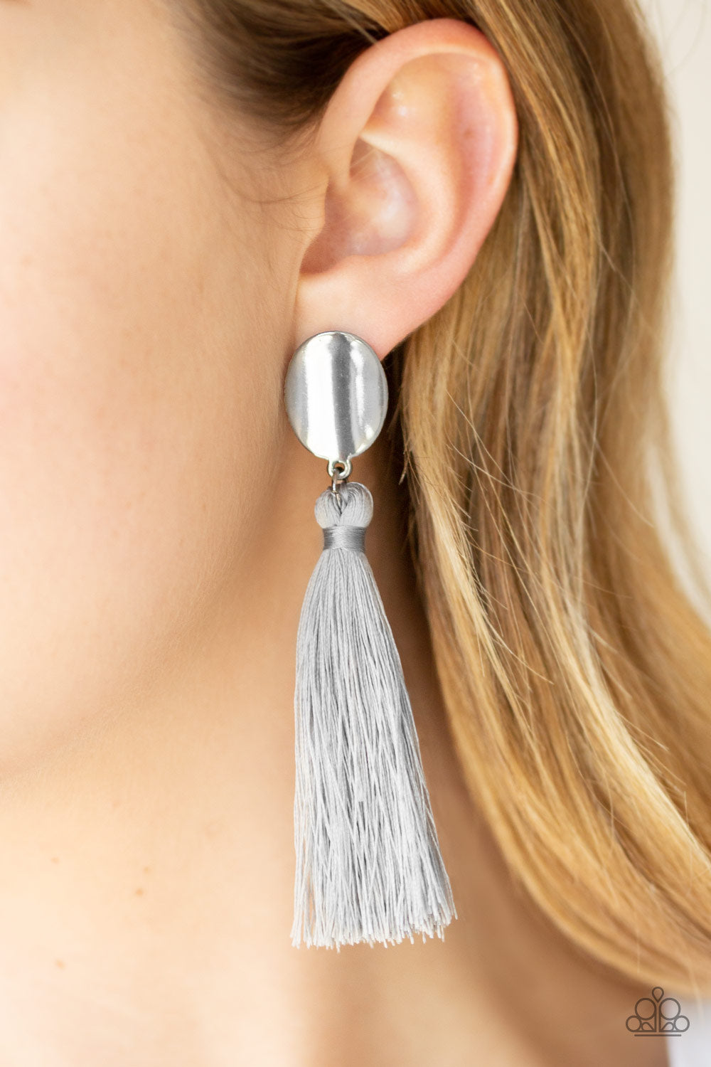 Paparazzi ♥ Va Va PLUME - Silver ♥ Post Earrings