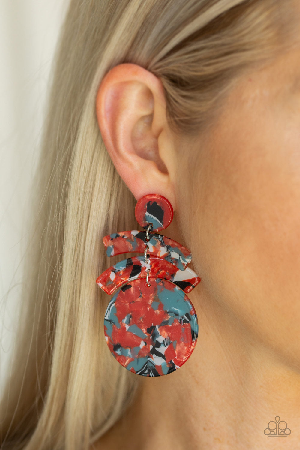 Paparazzi ♥ In The HAUTE Seat - Orange ♥ Post Earrings