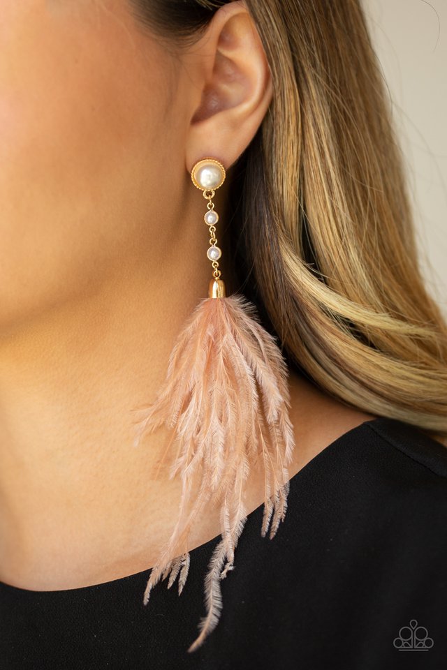 Paparazzi ♥ Vegas Vixen - Gold ♥ Post Earrings