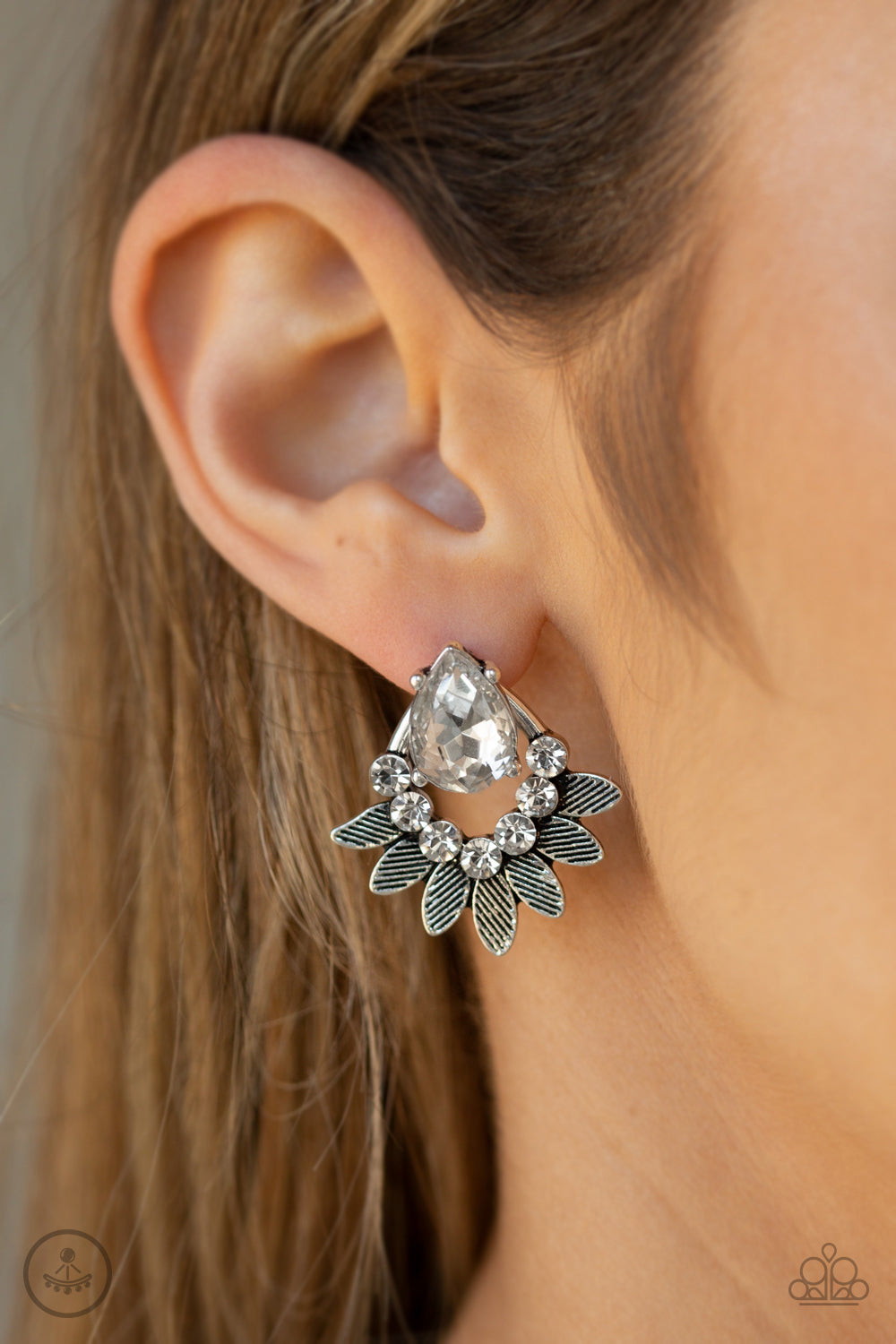Paparazzi ♥ Crystal Canopy - White ♥ Post Earrings