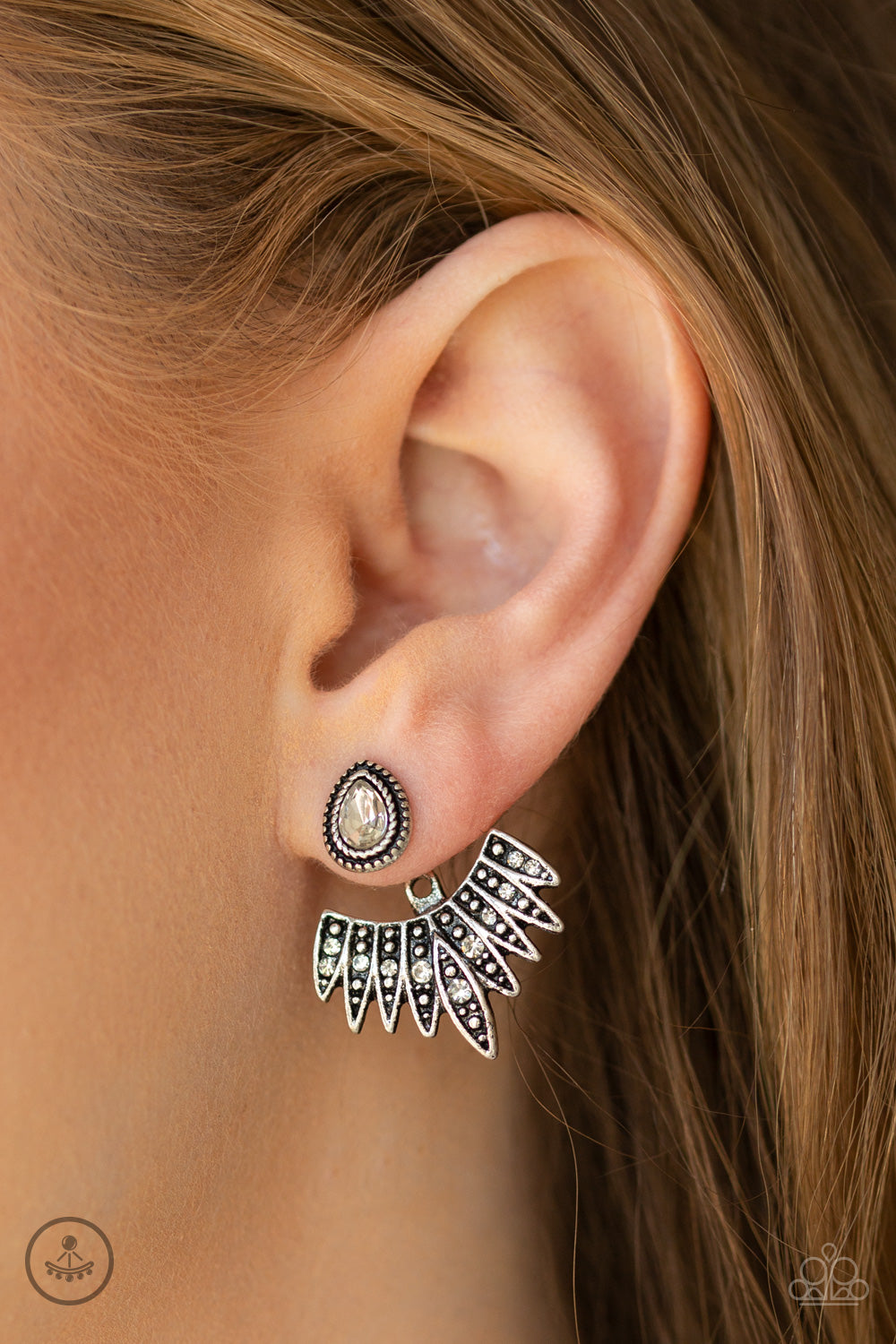 Paparazzi ♥ Wing Fling - White ♥ Post Earrings