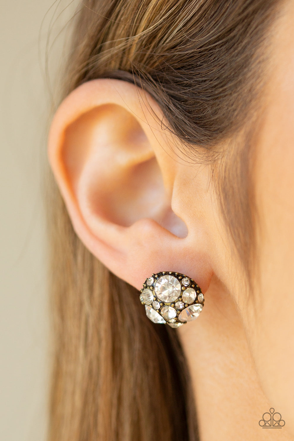 Paparazzi ♥ Diamond Daze - Brass ♥ Post Earrings