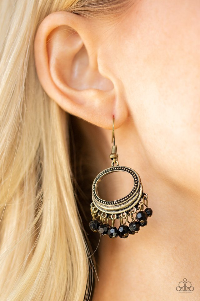 Paparazzi ♥ Happy Days - Brass ♥ Earrings