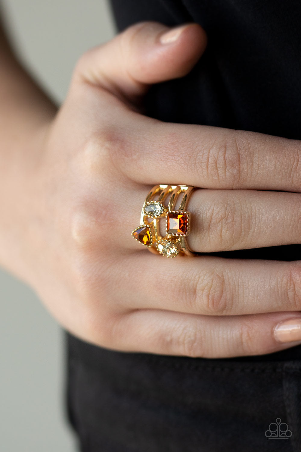 Paparazzi ♥ Geo Jazz - Brown ♥ Ring