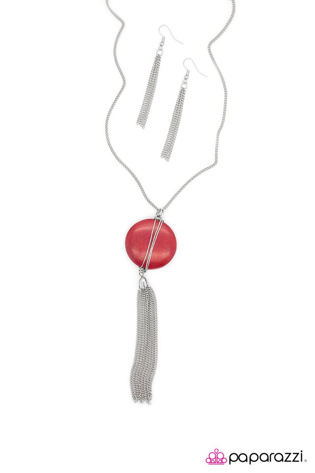 Paparazzi ♥ Sink Like A Stone - Red ♥ Necklace