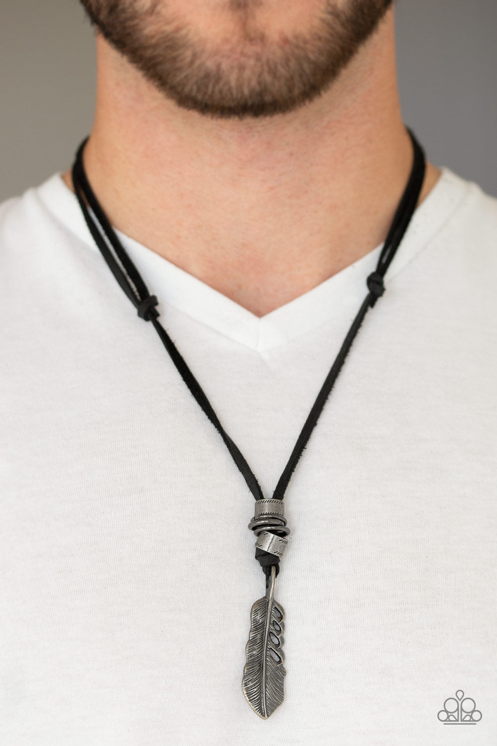 Paparazzi ♥ That QUILL Be The Day - Black ♥ Mens Necklace