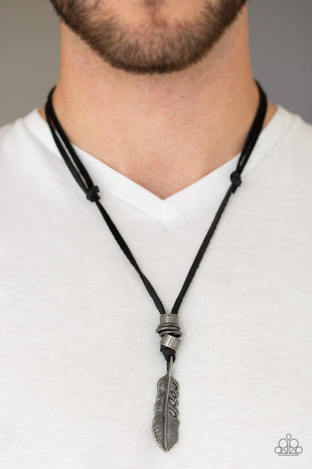 Paparazzi ♥ That QUILL Be The Day - Black ♥  Mens Necklace