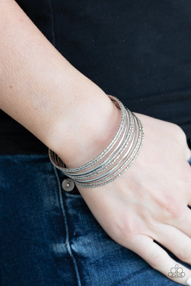 Paparazzi ♥ Stack Shack - Silver ♥ Bracelet