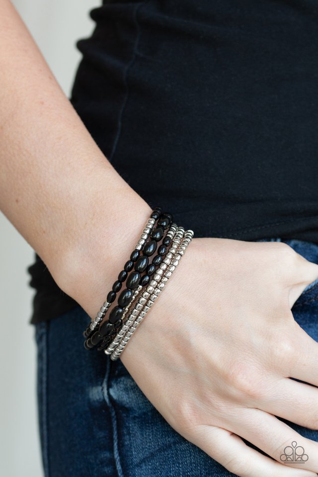 Paparazzi ♥ Meet and Mingle - Black ♥ Bracelet