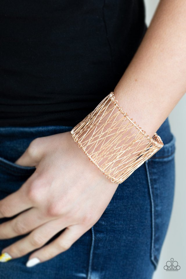Paparazzi ♥ Work For WIRE - Rose Gold ♥ Bracelet