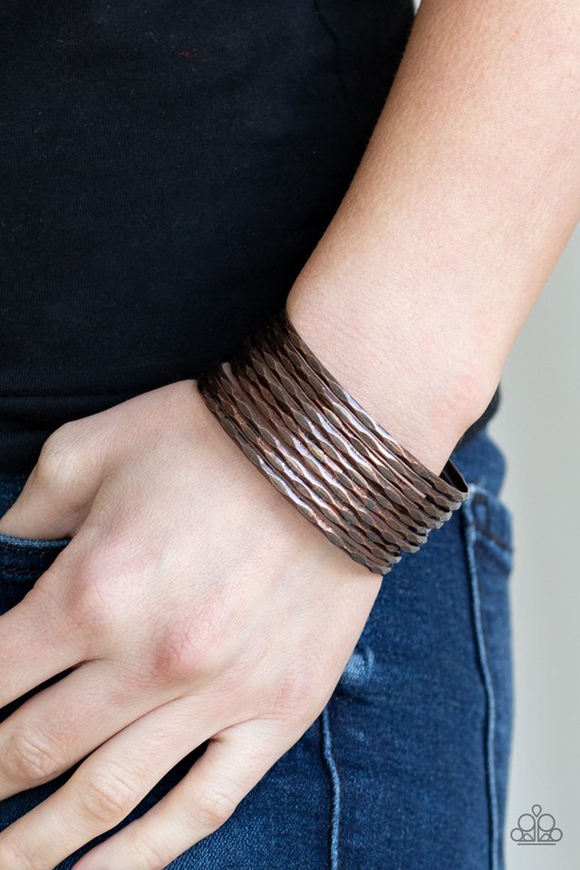Paparazzi ♥ Stacked Shimmer - Copper ♥ Bracelet