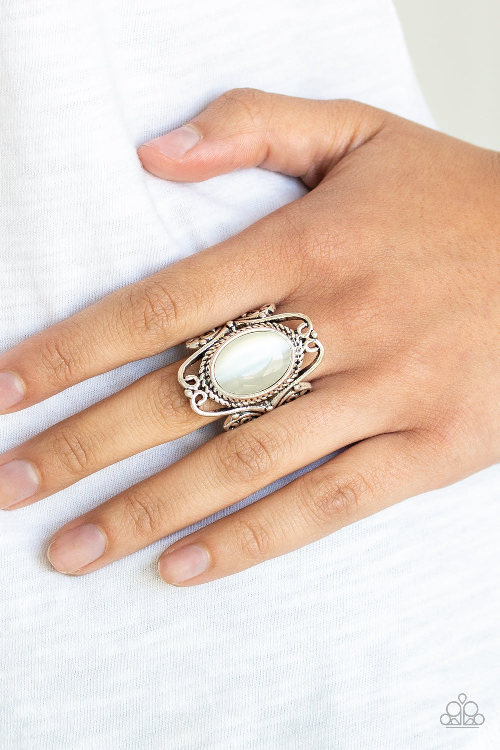 Paparazzi ♥ Fairytale Flair - White ♥ Ring