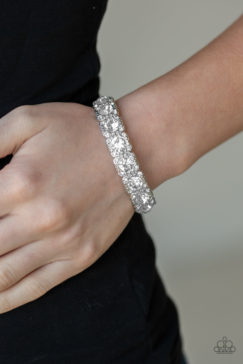 Paparazzi ♥ Blinged Out - White ♥ Bracelet